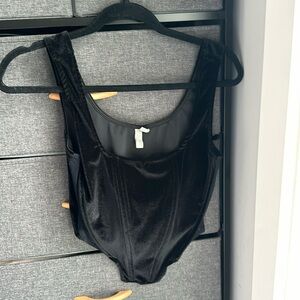 Velvet cropped corset with boning US 12